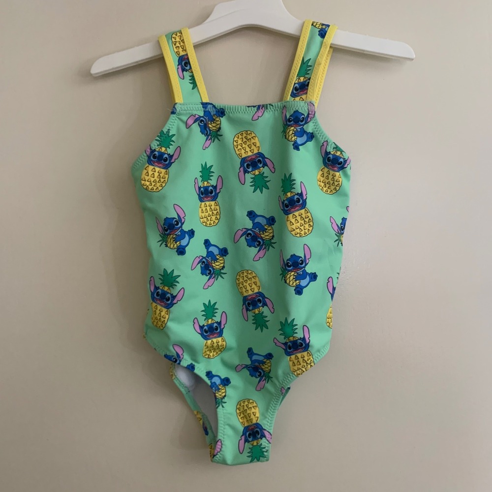 Zara Kids Girls Stitch Pineapple Swimsuit One Piece Bathing Suit Size 3-4 Years